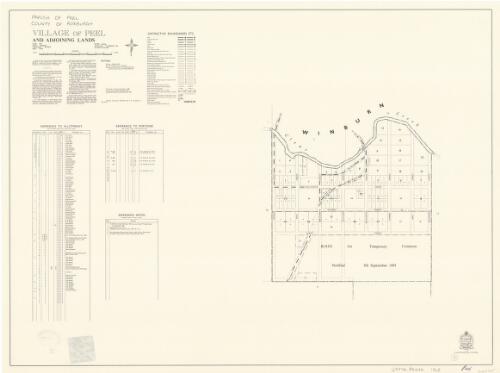 Village of Peel and adjoining lands [cartographic material] : Parish - Peel, County - Roxburgh, Land District - Bathurst, Shire - Turon / printed & published by Dept. of Lands Sydney
