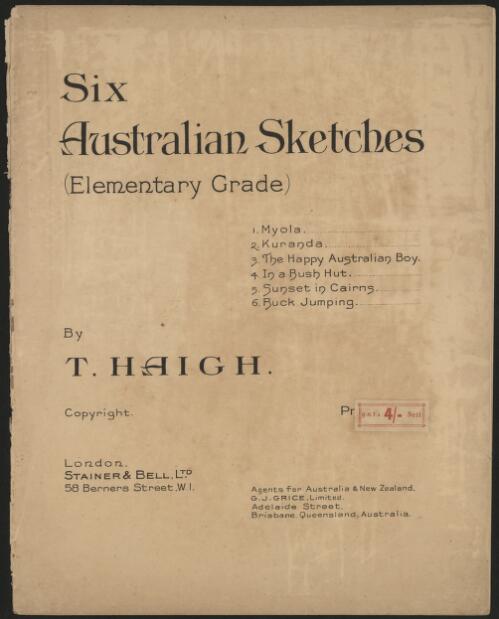 Six Australian sketches : (elementary grade) / by T. Haigh
