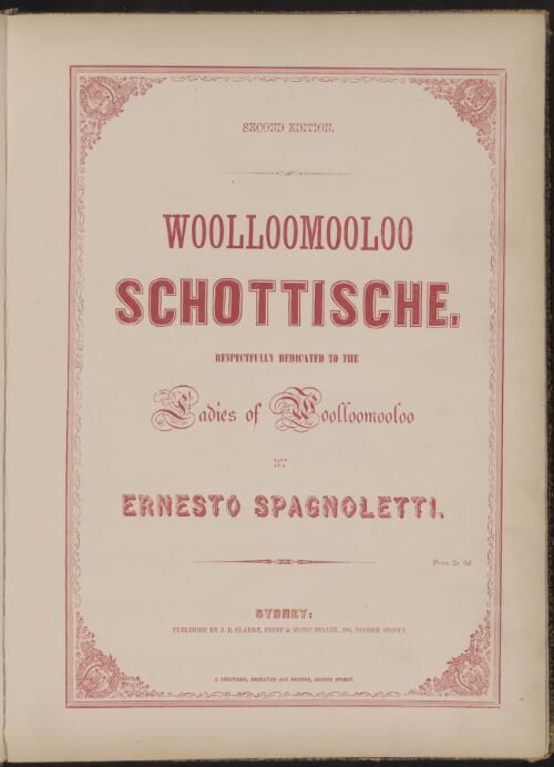 Woolloomooloo schottische [music] / by Ernesto Spagnoletti