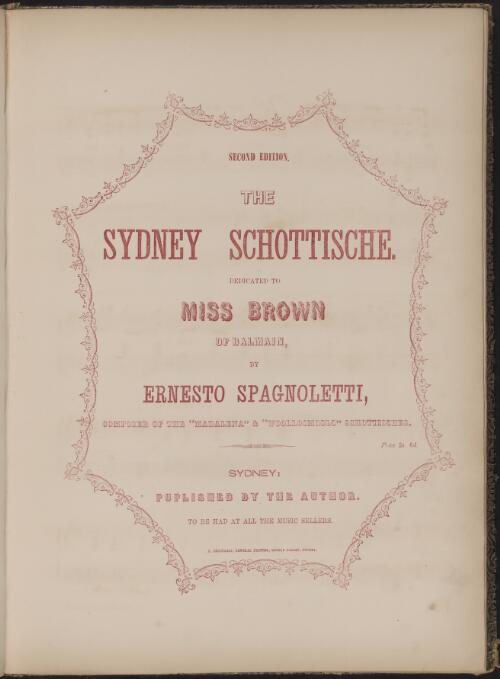 The Sydney schottische [music] / by Ernesto Spagnoletti