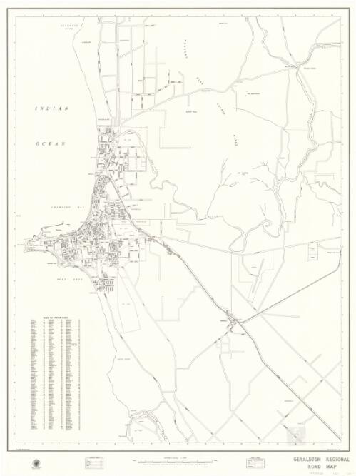Geraldton region road map [cartographic material] / prepared by the Mapping Branch, Surveyor Generals Division. Department of Lands and Surveys
