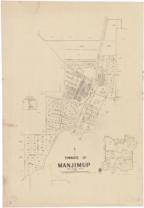 Townsite of Manjimup, Nelson Dist. [cartographic material] / Department of Lands and Surveys