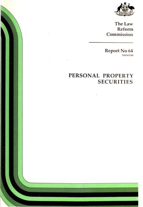 Personal property securities / the Law Reform Commission