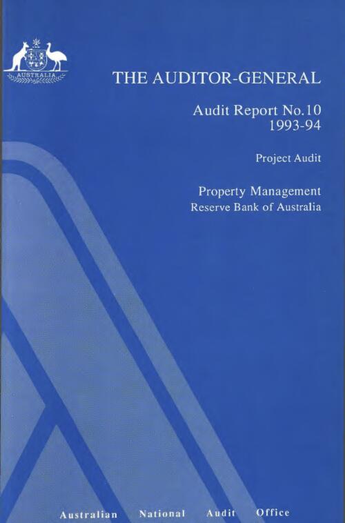 Project audit, property management, Reserve Bank of Australia / Tony D'Ambra, Stephan Delaney, John Allan