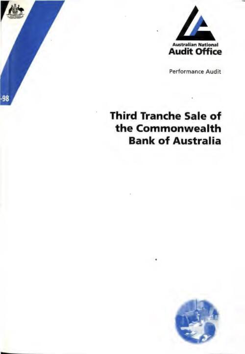Third tranche sale of the Commonwealth Bank of Australia / the Auditor-General