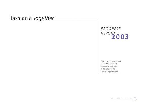 Tasmania Together progress report [electronic resource]