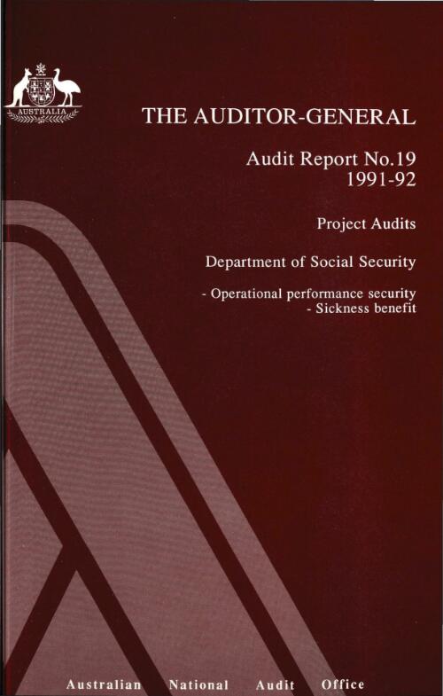 Project audits Department of Social Security : operational performance monitoring : sickness benefit