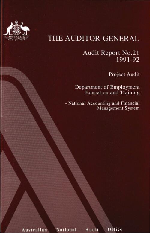 Project audit Department of Employment, Education and Training : National Accounting and Financial Management System