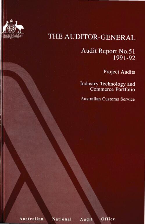 Project audits, Industry, Technology and Commerce portfolio, Australian Customs Service / the Auditor-General