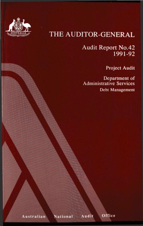 Project audit Department of Administrative Services debt management / the Auditor-General