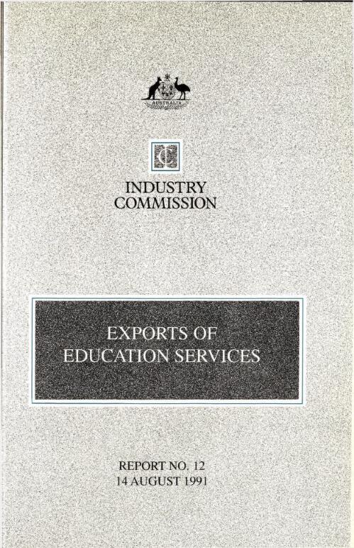 Exports of education services / Industry Commission