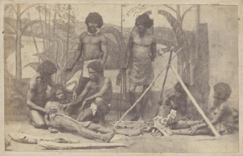 Studio photograph of a group of Aboriginal Australians, Brisbane, Queensland, approximately 1866, 2 / D. Marquis