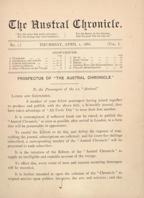 The Austral chronicle : a bi-weekly journal