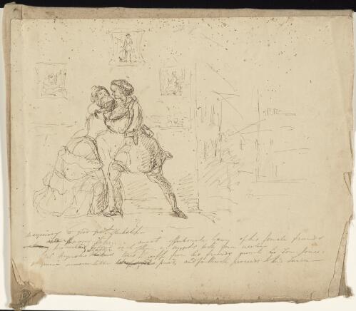 Study of a drama scene, approximately 1852 / Thomas Balcombe