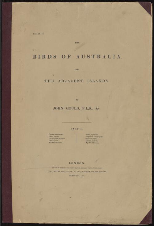 The birds of Australia : and the adjacent islands / by John Gould