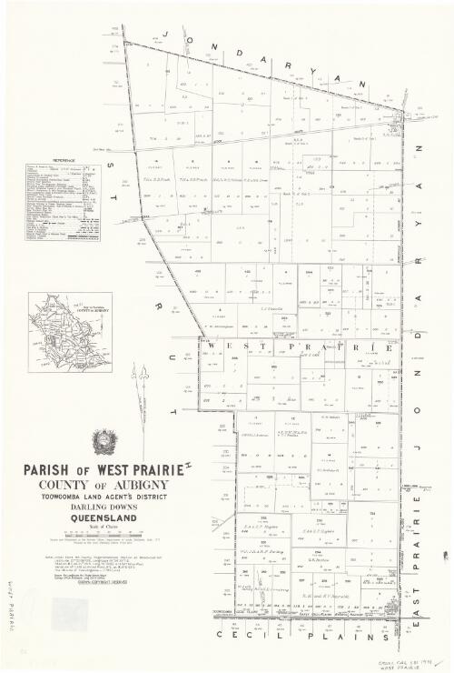 Parish of West Prairie, County of Aubigny [cartographic material] / drawn and published at the Survey Office, Department of Lands