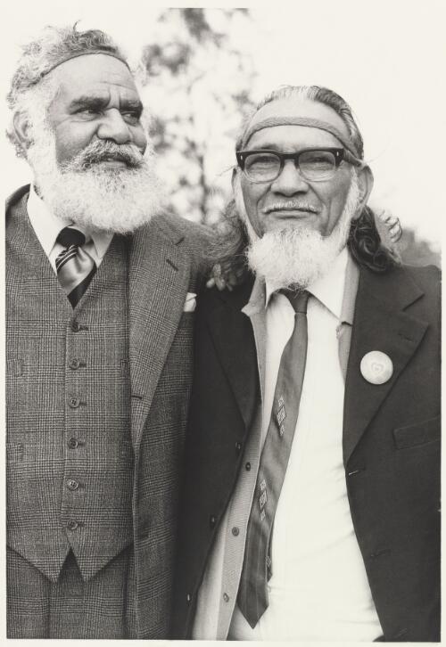 Burnham Burnham and Guboo Ted Thomas, Centennial Park, Sydney, New South Wales, 1984 / Juno Gemes