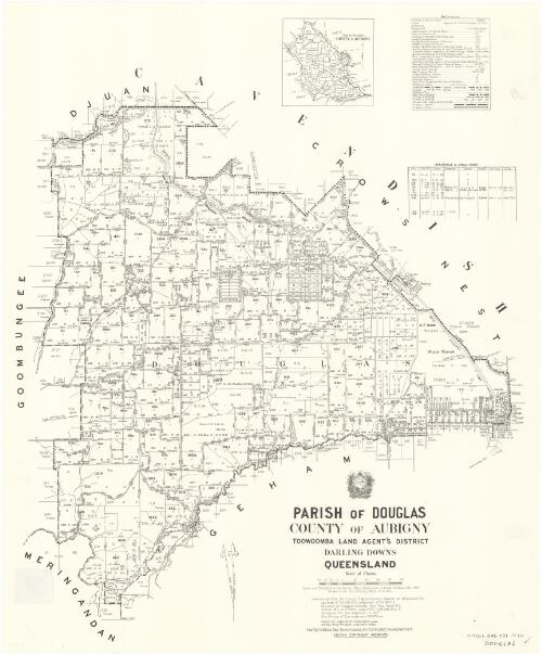 Parish of Douglas, County of Aubigny [cartographic material] / drawn and published at the Survey Office, Department of Lands