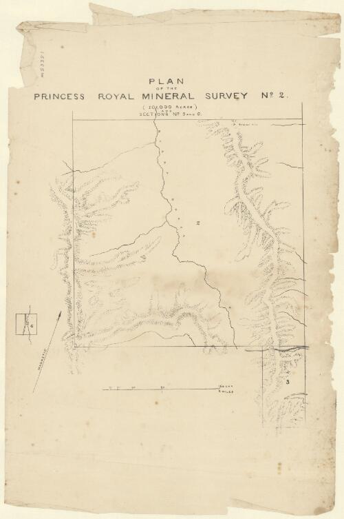Plan of the Princess Royal mineral survey no.2 (10,000 acres) : and sections no. 3 and 6 [cartographic material]