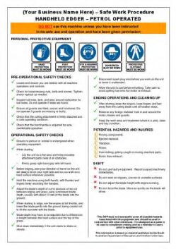 Sample Safe Work Procedures