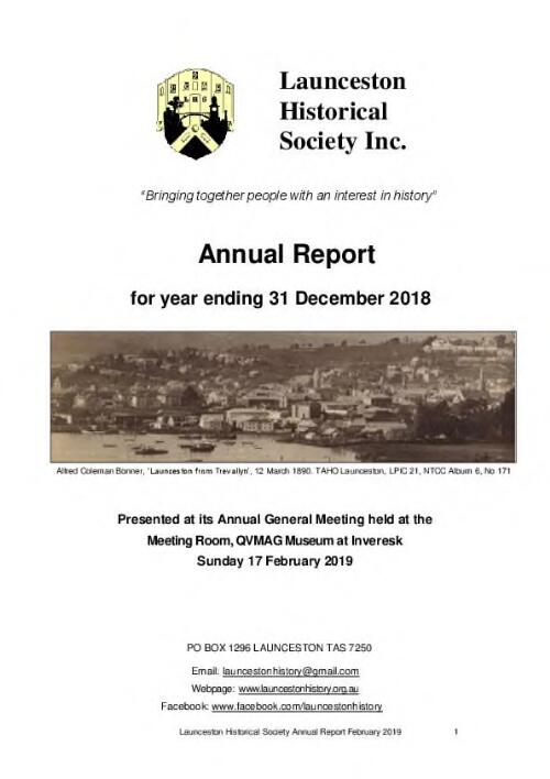 Annual report / Launceston Historical Society