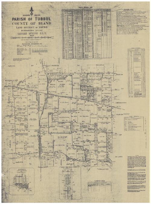 Parish of Tubbul, County of Bland [cartographic material] : Land District of Young, Burrangong Shire, Eastern Division N.S.W. / compiled, drawn and printed at the Department of Lands, Sydney N.S.W