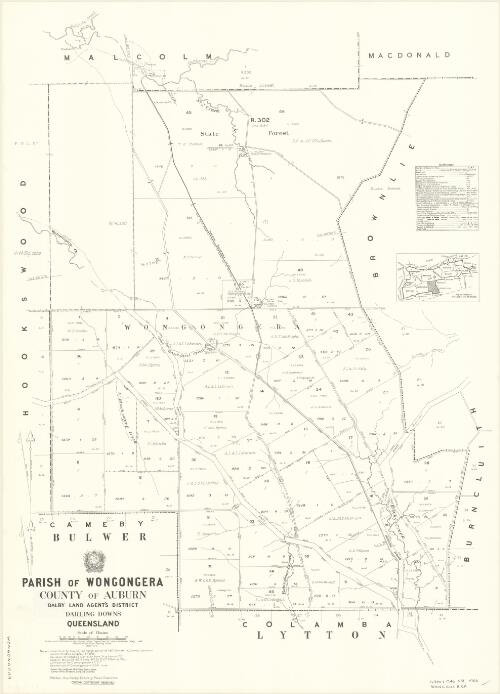 Parish of Wongongera, County of Auburn [cartographic material] / drawn and published at the Survey Office, Department of Lands