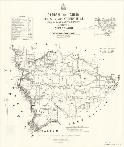 Parish of Colin, County of Churchill [cartographic material] / drawn and published by the Department of Mapping and Surveying, Brisbane