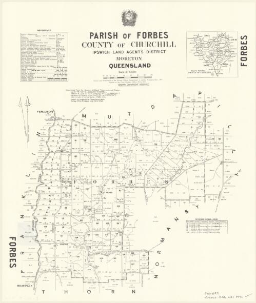 Parish of Forbes, County of Churchill [cartographic material] / drawn and published at the Survey Office, Department of Lands