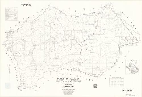 Parish of Buaraba, County of Cavendish [cartographic material] / drawn and published at the Survey Office, Department of Lands