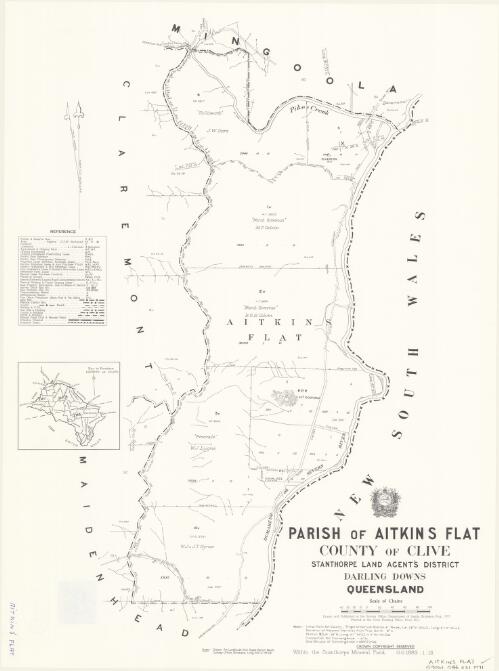 Parish of Aitkins Flat, County of Clive [cartographic material] / drawn and published at the Survey Office, Department of Lands