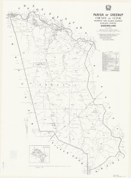 Parish of Greenup, County of Clive [cartographic material] / drawn and published at the Survey Office, Department of Lands