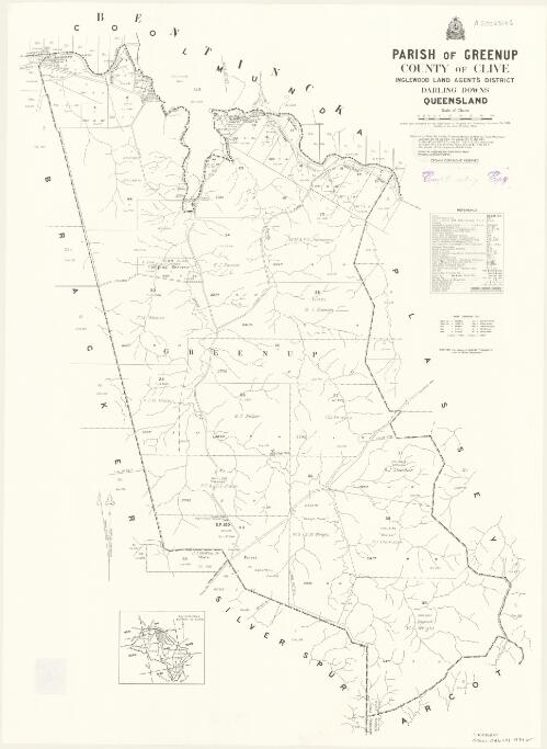 Parish of Greenup, County of Clive [cartographic material] / Drawn and published by the Department of Mapping and Surveying, Brisbane