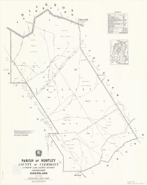Parish of Huntley, County of Clermont [cartographic material] / drawn and published at the Survey Office, Department of Lands