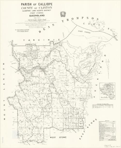 Parish of Calliope, County of Clinton [cartographic material] / drawn and published at the Survey Office, Department of Lands