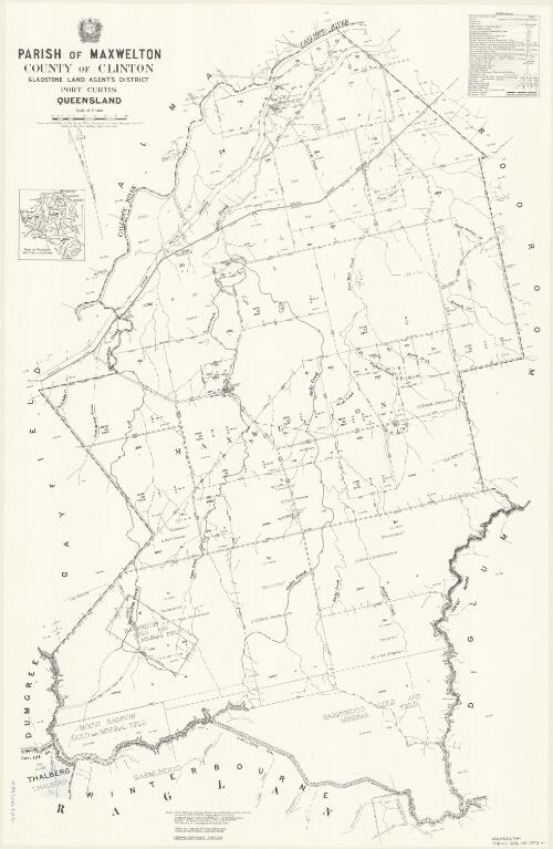 Parish of Maxwelton, County of Clinton [cartographic material] / drawn and published at the Survey Office, Department of Lands