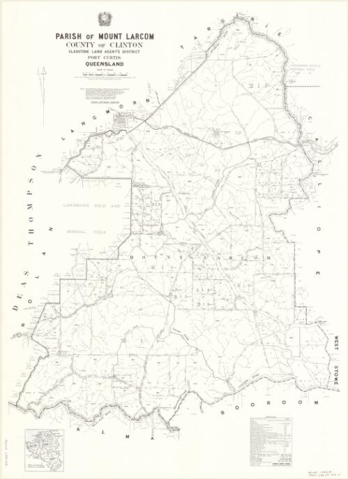 Parish of Mount Larcom, County of Clinton [cartographic material] / drawn and published at the Survey Office, Department of Lands