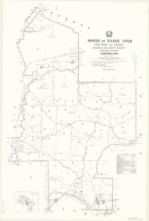 Parish of Silver Spur, County of Clive [cartographic material] / drawn and published at the Survey Office, Department of Lands