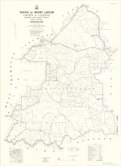 Parish of Mount Larcom, county of Clinton [cartographic material] / Drawn and published by the Department of Mapping and Surveying, Brisbane