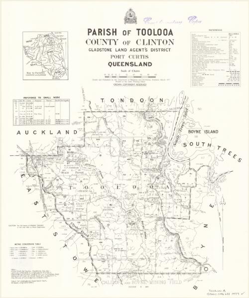 Parish of Toolooa, County of Clinton [cartographic material] / Drawn and published by the Department of Mapping and Surveying