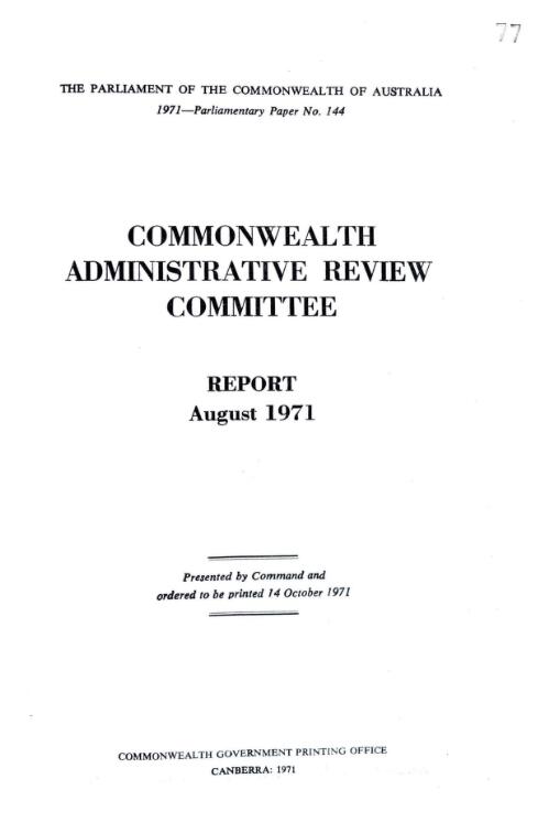 Report of the Commonwealth Administrative Review Committee