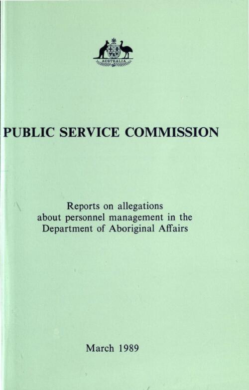 Reports on allegations about personnel management in the Department of Aboriginal Affairs / Public Service Commission