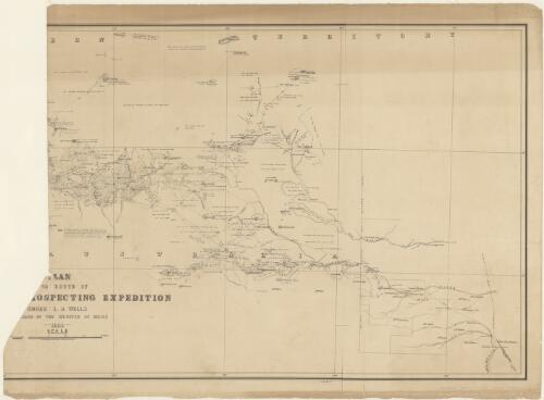 Plan showing route of prospecting expedition under L.A. Wells [cartographic material] / organised by the Minister of Mines
