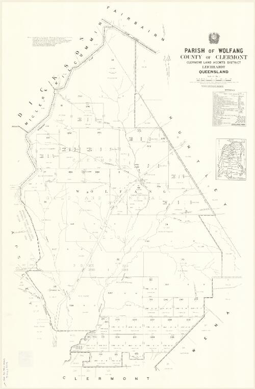 Parish of Wolfang, County of Clermont [cartographic material] / drawn and published at the Survey Office, Department of Lands