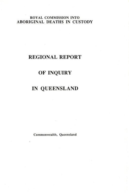 Regional report of inquiry in Queensland / by L.F. Wyvill