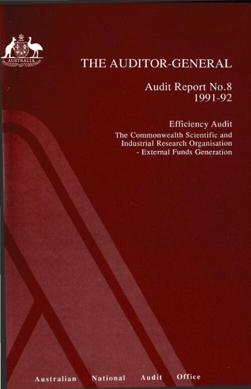 Efficiency audit The Commonwealth Scientific and Industrial Research Organisation -- external funds generation / the Auditor-General