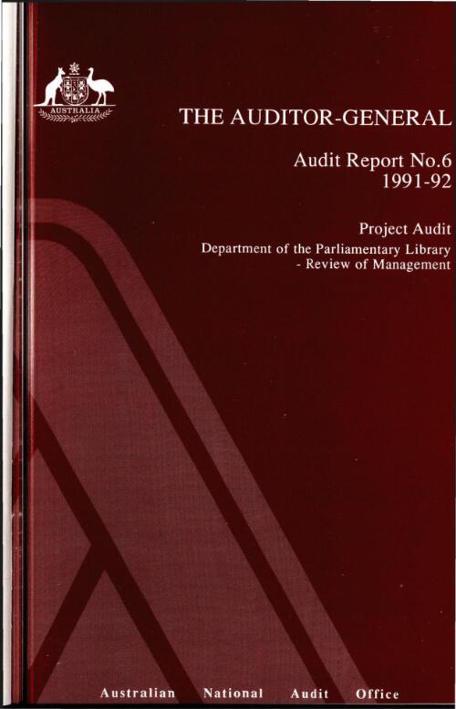 Project audit : Department of the Parliamentary Library - review of management  / the Auditor-General