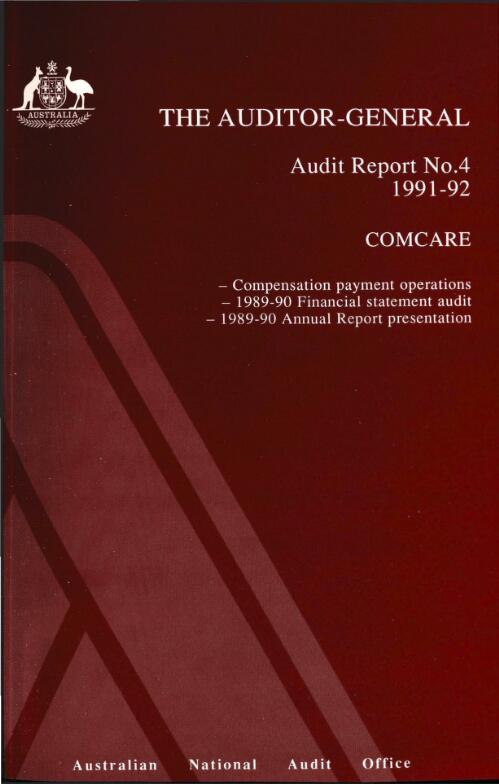 COMCARE : -- compensation payment operations, --1989-90 financial statement audit, -- 1989-90 annual report presentation / the Auditor-General