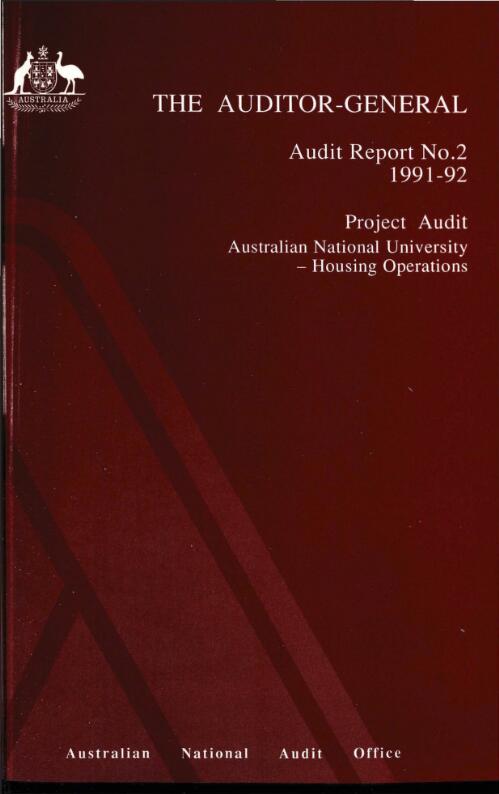Project audit Australian National University --housing operations / the Auditor-General