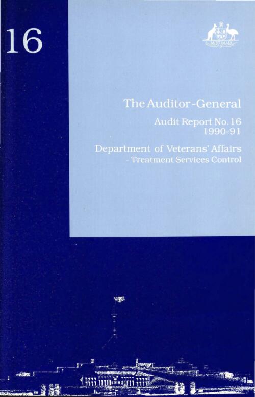 Department of Veterans' Affairs : Treatment Services Control / the Auditor General